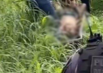 Corpo de vítima encontrado na área da mata - (Foto: Divuçgação/DEHS)