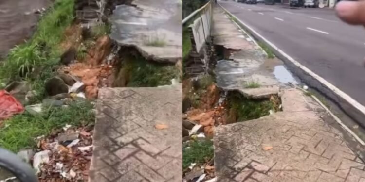 Moradores denunciam cratera na avenida Brasil zona Oeste