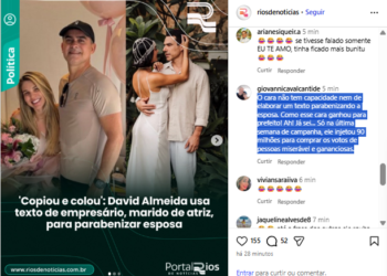 'Copiou e colou': David Almeida altera postagem de aniversário após repercussão sobre texto copiado