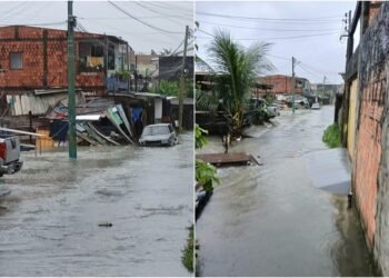 Chuvas fortes provocam desabamento parcial de casa e alagamentos na zona Oeste de Manaus