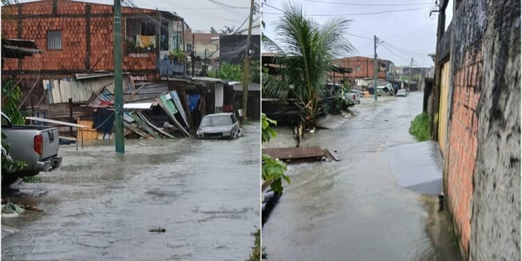 Chuvas fortes provocam desabamento parcial de casa e alagamentos na zona Oeste de Manaus