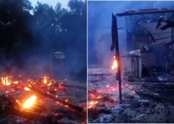 Descarga elétrica provoca incêndio e destrói casa