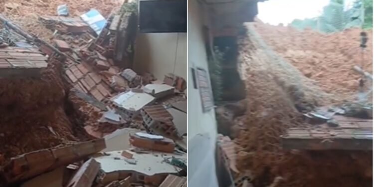 Casa desaba durante forte chuva na zona Norte de Manaus