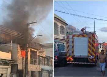Incêndio em residência mobiliza bombeiros