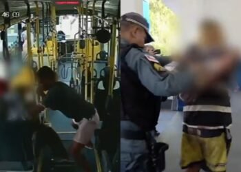 Suspeito de esfaquear passageira em ônibus é preso após ser agredido por populares