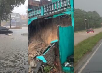 Temporal provoca alagamentos, derruba estruturas de casas e causa transtornos em Manaus