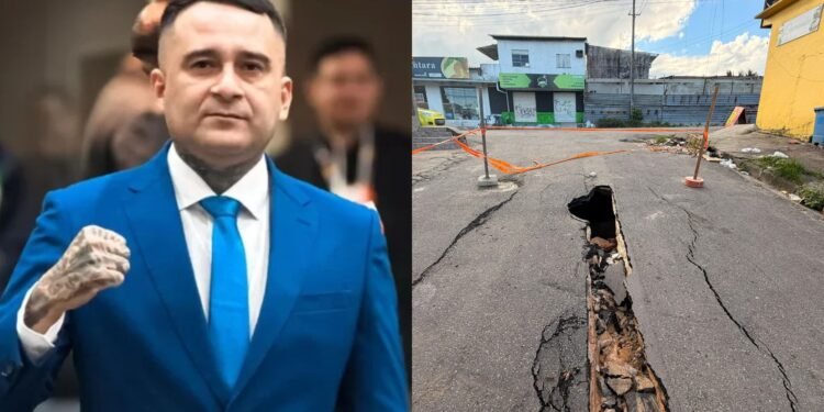 Rua Araci e Professor Manoel Belém está oca por baixo (Foto: Arquivo Pessoal)