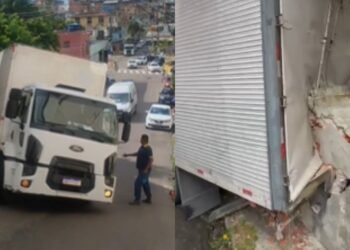 Caminhão perde controle em ladeira e invade casa na zona Oeste de Manaus