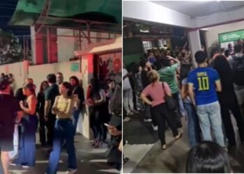 Estudantes protestam após impedimento de entrada em faculdade