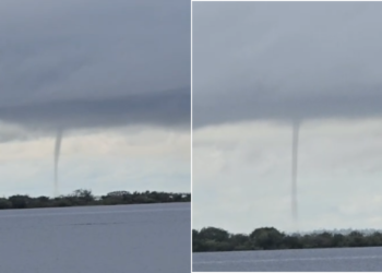 Moradores registram trombas d’água no município de Silves