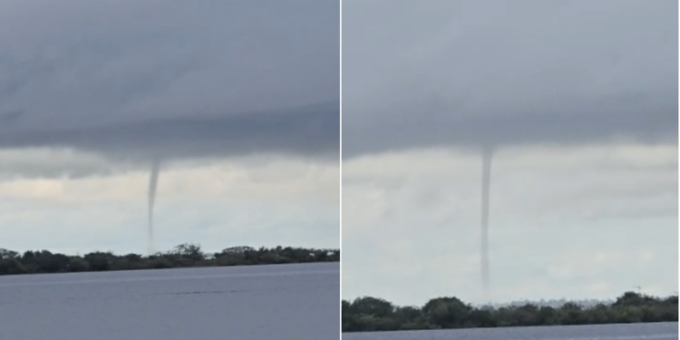 Moradores registram trombas d’água no município de Silves