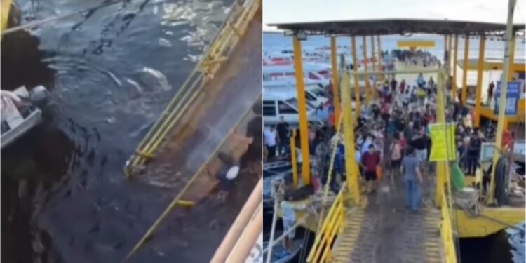 Ponte cede na Balsa Amarela e causa pânico entre passageiros no Centro de Manaus