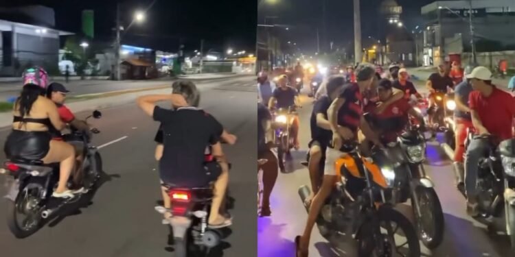 Motociclistas cercam condutor e causam confusão durante ‘rolezinho’ na Autaz Mirim, em Manaus