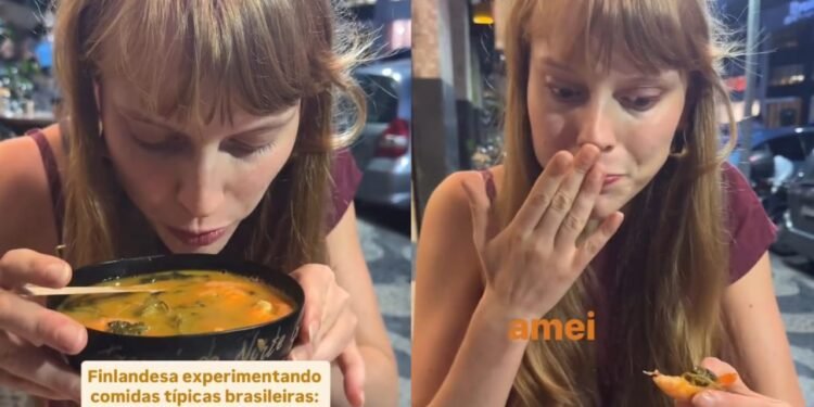 ‘Uma das melhores comidas que já comi’: turista finlandesa prova tacacá pela primeira vez e reação viraliza