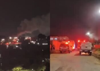 Incêndio de grandes proporções atinge prédio na zona Norte de Manaus