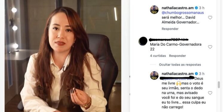 ‘Agora fala do David’: influenciadora alinhada ao ex-prefeito recebe invertida de seguidores após post de ataques à Fametro