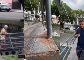 Influenciador denuncia ponte com risco de desabamento