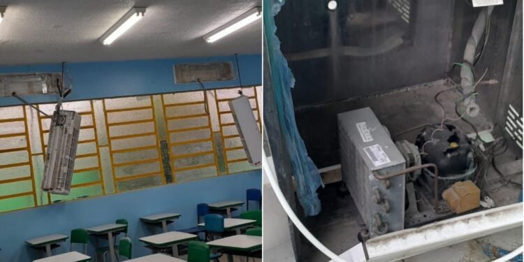 Pais cobram segurança após furtos e vandalismo em escola