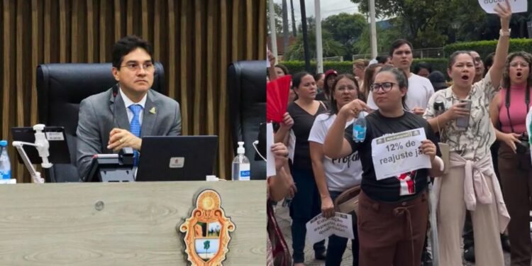 Sessão na CMM é suspensa após protesto de professores que exigem 12% de reajuste, prefeitura oferece 4%
