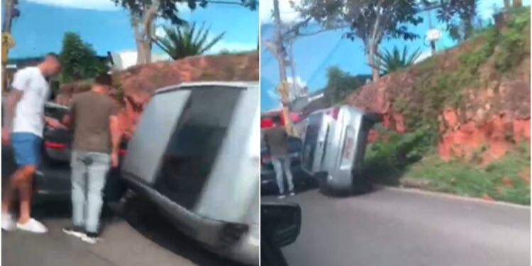 Vídeo mostra capotamento após colisão na Avenida Pedro Teixeira, em Manaus