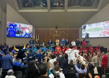 Aleam homenageia Festival Folclórico de Parintins em sessão especial com presença de Caprichoso e Garantido