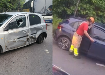 Imagens registradas durante acidente entre veículos - (Foto: Divulgação/Redes Sociais)