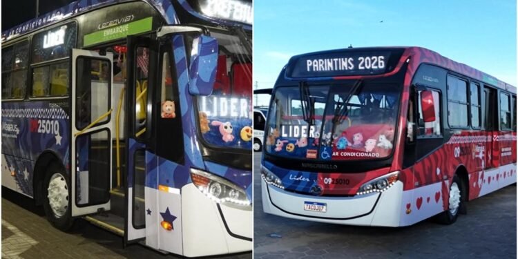 Boi-bumbá pega carona: ônibus de Manaus entra no clima do Festival de Parintins