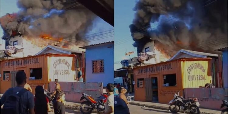 Casa é consumida pelo fogo e mobiliza moradores de Tefé (AM)