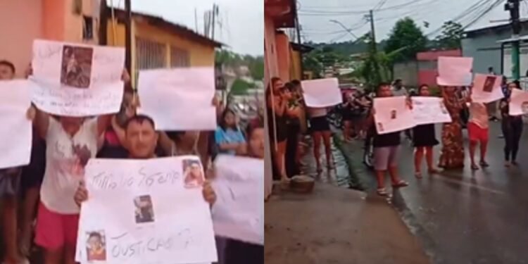 Familiares e amigos fazem protesto