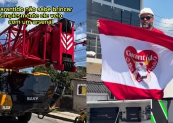 Garantido recebe guindastes e equipamentos para montagem das alegorias
