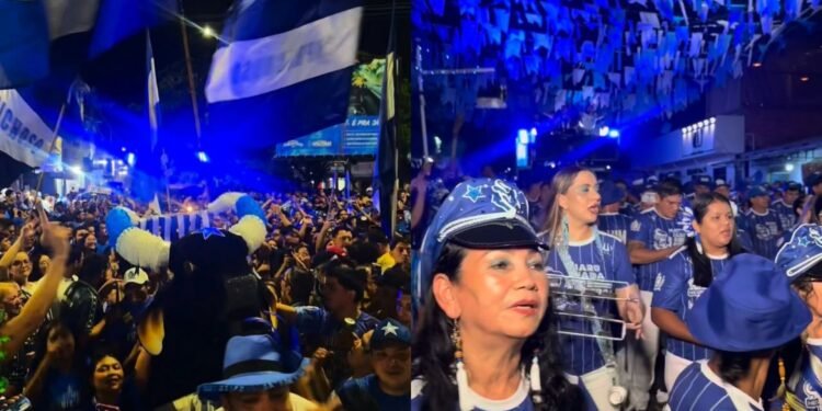 Multidão azulada toma as ruas de Parintins
