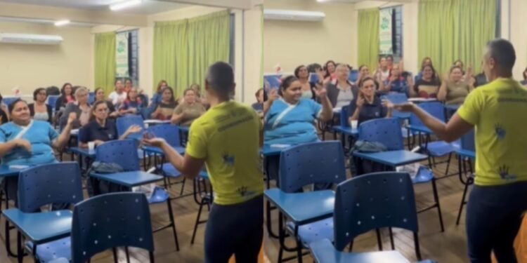 Professor viraliza ao ensinar toada do Caprichoso em Libras