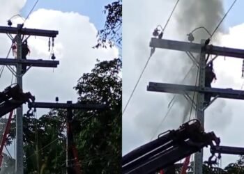 Trabalhador sofre descarga elétrica durante manutenção em rede de energia na BR-174