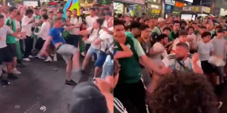 Torcidas de Argentina e Argélia trocam socos em Nova York antes de confronto na Copa