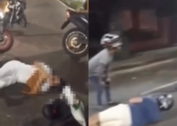 Duas pessoas ficam feridas após veículo colidir com motocicleta - (Foto: Reprodução/Redes Sociais)