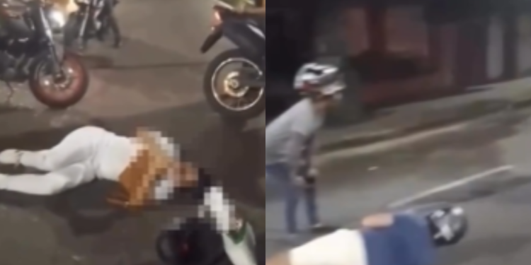Duas pessoas ficam feridas após veículo colidir com motocicleta - (Foto: Reprodução/Redes Sociais)
