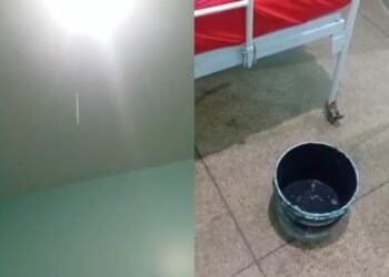 ‘Calamidade’: acompanhante denuncia infiltrações em hospital de Iranduba