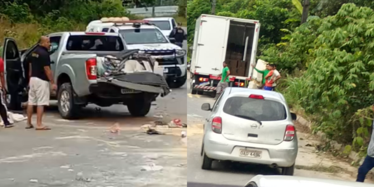 Veículos ficam destruídos após colisão na AM-010 - (Foto: Reprodução/Redes Sociais)