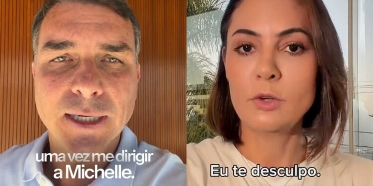 Após pedido público de desculpas de Flávio Bolsonaro, Michelle responde e diz ‘eu te desculpo’