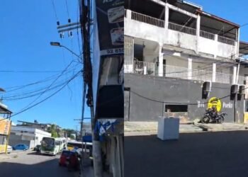 Fiação caída bloqueia rua e interrompe circulação do trânsito no Petrópolis, em Manaus