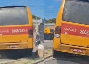 Motorista de 'Amarelinho' é flagrado fazendo ultrapassagem pelo canteiro central no Jorge Teixeira