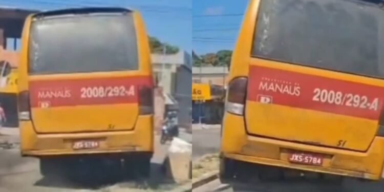 Motorista de 'Amarelinho' é flagrado fazendo ultrapassagem pelo canteiro central no Jorge Teixeira