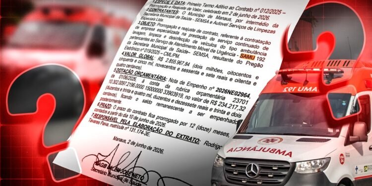 Prefeitura renova contrato de R$ 2,8 milhões para limpeza de ambulâncias; gasto é de R$ 8 mil por dia