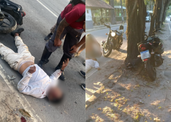 Motociclista fica ferido após acidente de motocicleta - (Foto: Reprodução/Redes Sociais)