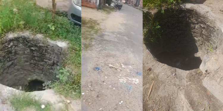 Denunciante pede providências do poder público para que a estrutura seja reparada - (Foto: Reprodução/Imagens enviada ao Portal Rios de Notícias)