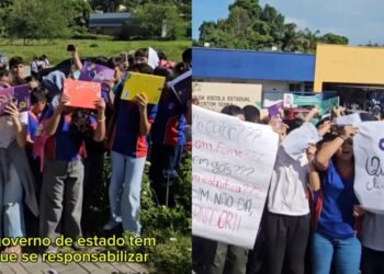 Alunos são liberados mais cedo após falta de merenda e salas sem ar-condicionado em escola estadual de Manaus