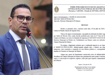 Justiça do Amazonas suspende afastamento de Jaildo Oliveira e mantém mandato de vereador na CMM