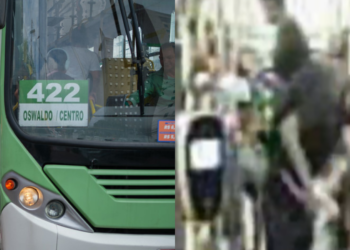 Suspeitos durante uma ação criminosa em coletivo - (Foto: Reprodução/Arquivo Durcc)