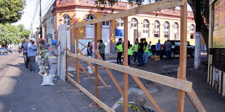 Obras da ‘Rua Gastronômica’ mudam trânsito no Centro de Manaus a partir desta quarta, 26
