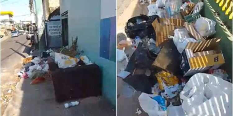 Acúmulo de lixo na entrada de escola municipal preocupa pais e estudantes no Alvorada